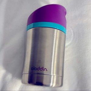 Aladdin Thermos bottle with handle. Not for use in microwave or dish washer.